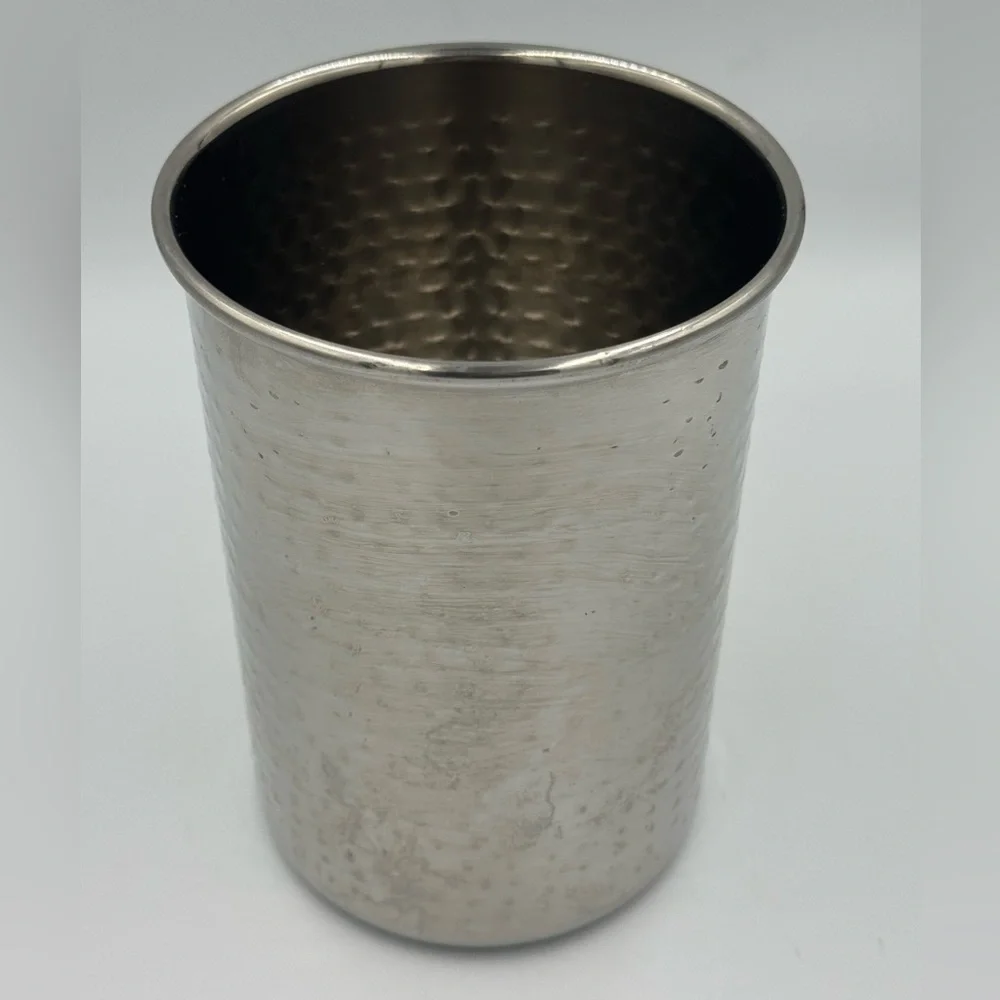Hammered Silver Stainless Steel Utensil Caddy